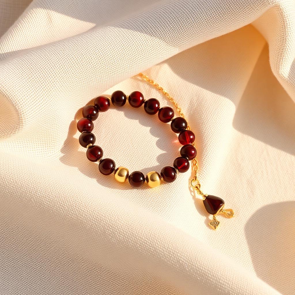 Custom bordeaux and gold bracelet